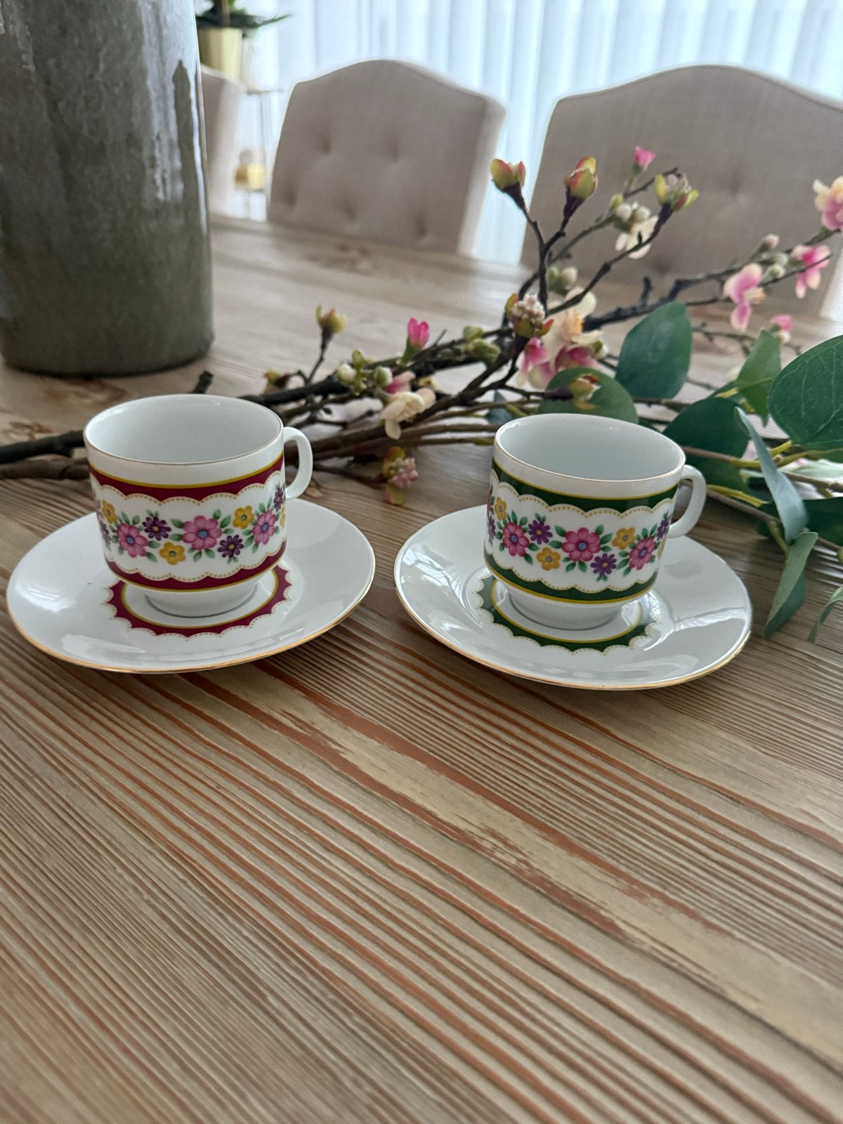 Vintage Winterling Bavaria Espresso Kopjes - Bloemen, Antiek en Kunst, Ophalen