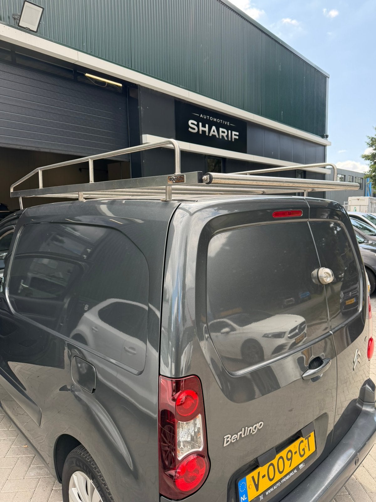 RVS/aluminium dakimperiaal met zijrekken, Ophalen, Gebruikt