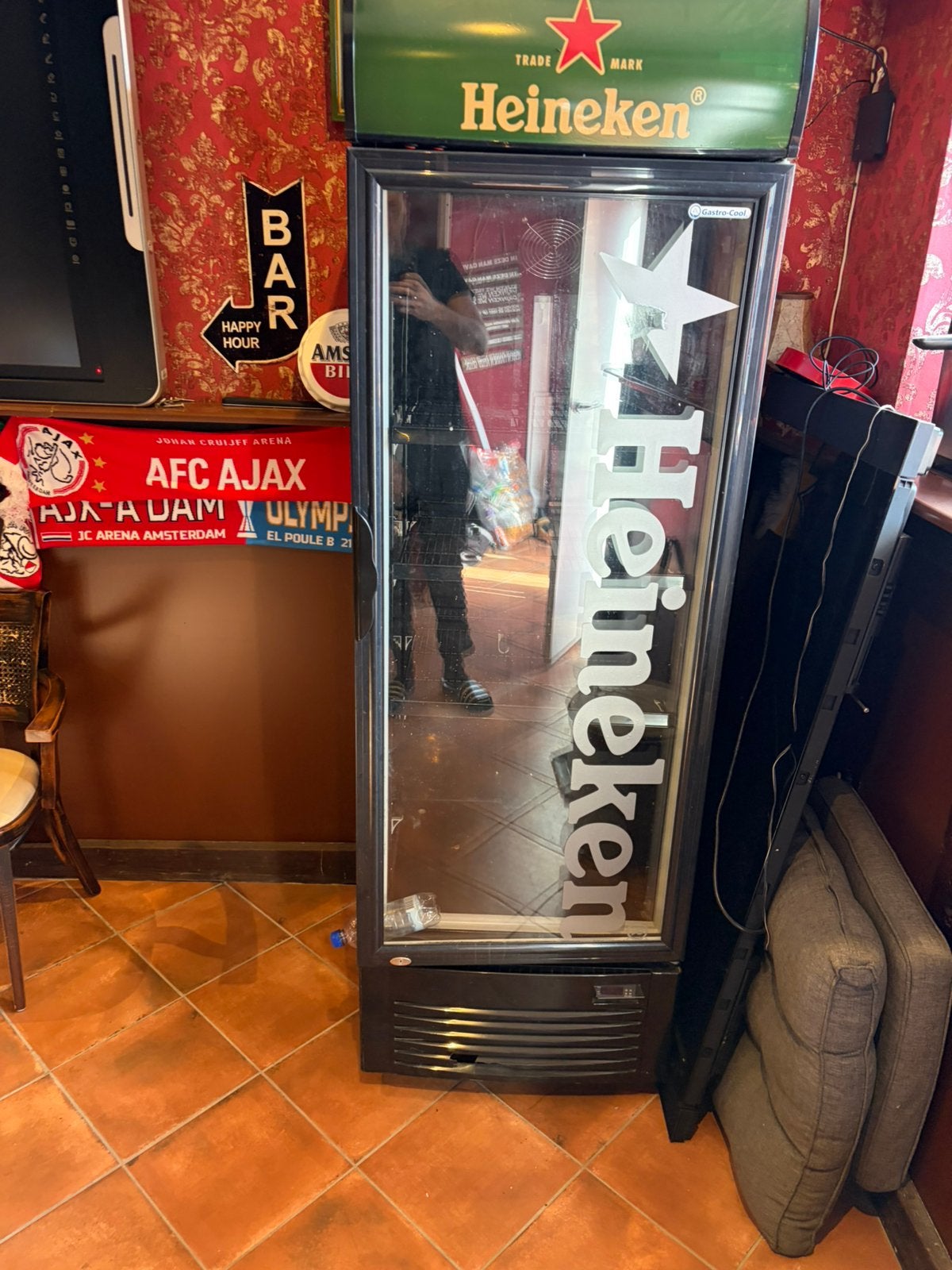 Heineken koelkast, Zonder vriesvak, 200 liter of meer, Zo goed als nieuw, 160 cm of meer