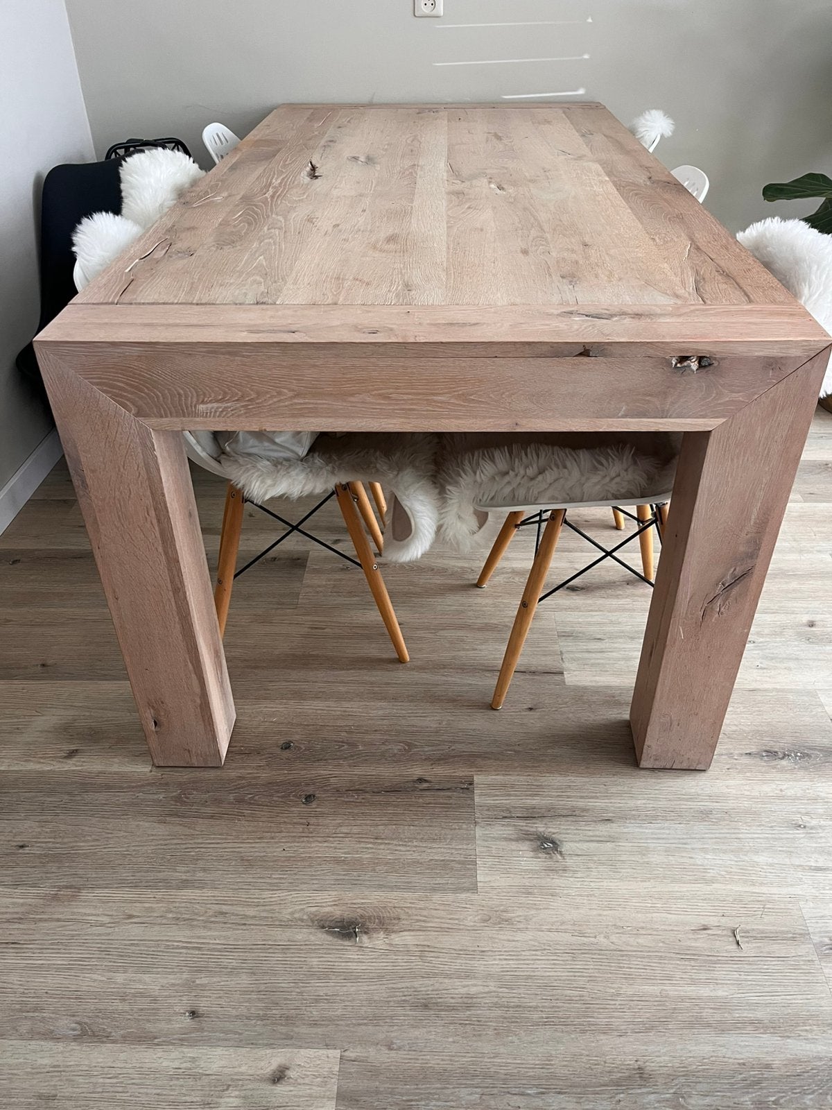 Eiken eetkamer tafel 190x95x78, Ophalen, Eikenhout, 50 tot 100 cm, Zo goed als nieuw