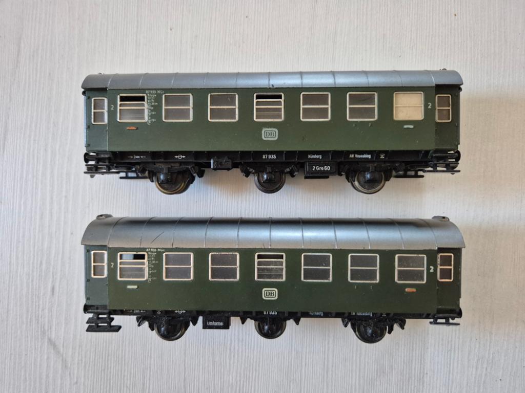 2 Fleischmann H0 3-assige DB rijtuigen 5090
