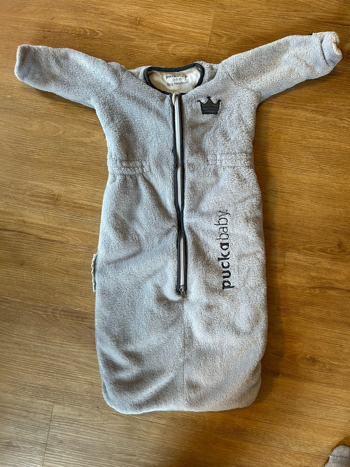 Slaapzak Puckababy new born bag teddy grijs, Puckababy, Ophalen of Verzenden, Zo goed als nieuw, Grijs