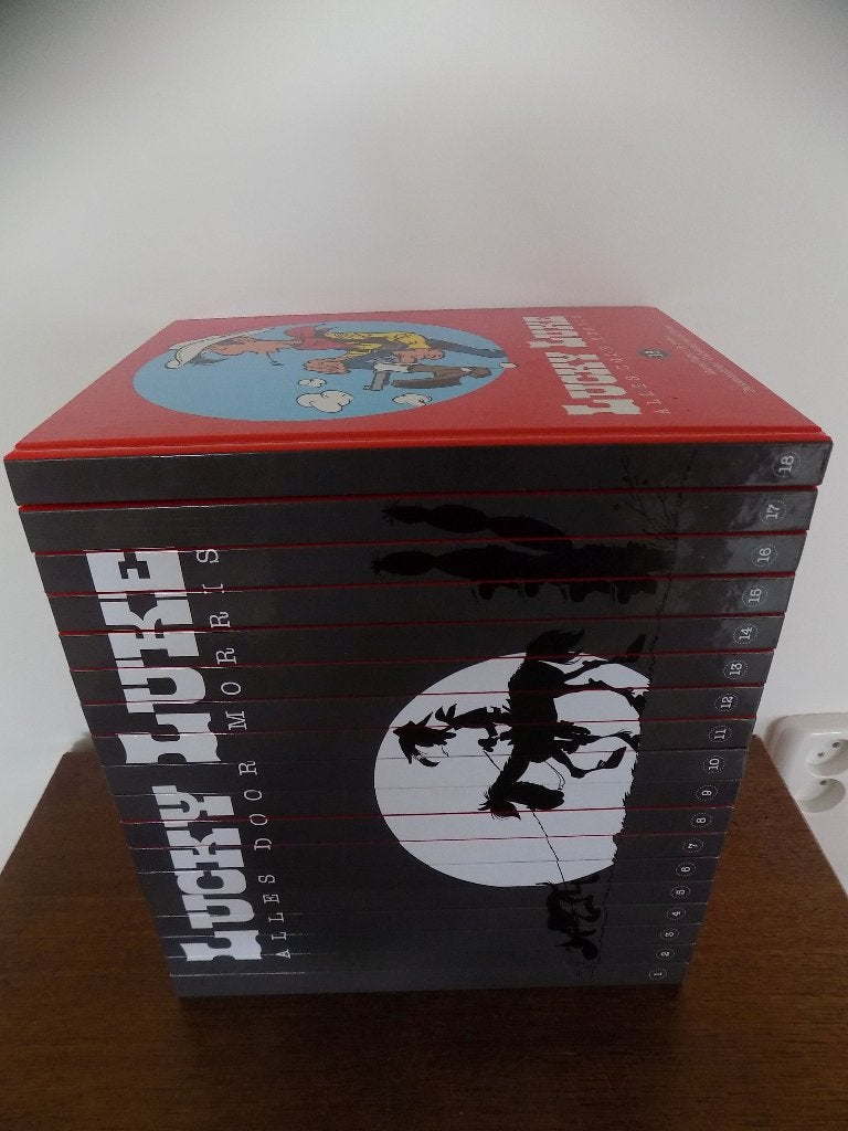 Lucky Luke ~Complete serie HC's 'Alles door Morris' 1 t/m 18, Eén stripboek, Ophalen of Verzenden, Zo goed als nieuw