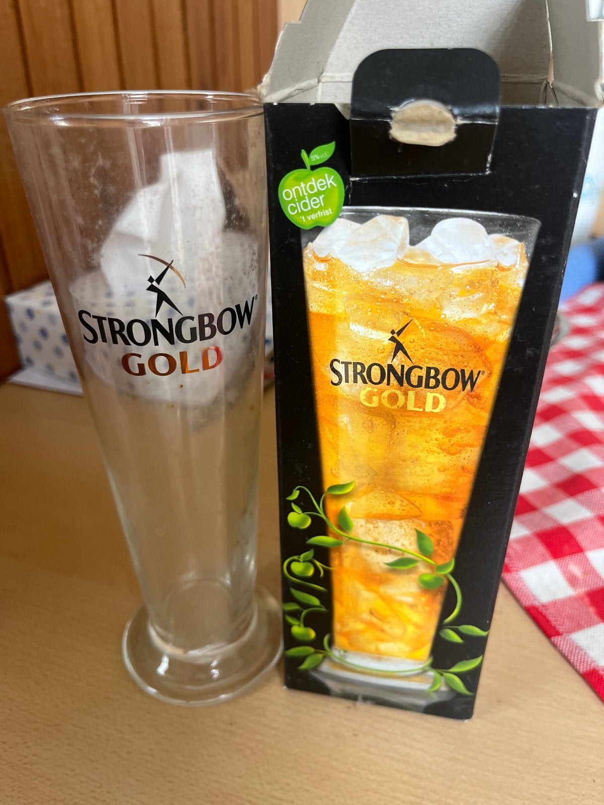 Strongbow Gold Cider Glas - Nieuw in doos, Ophalen, Nieuw, Overige merken, Glas