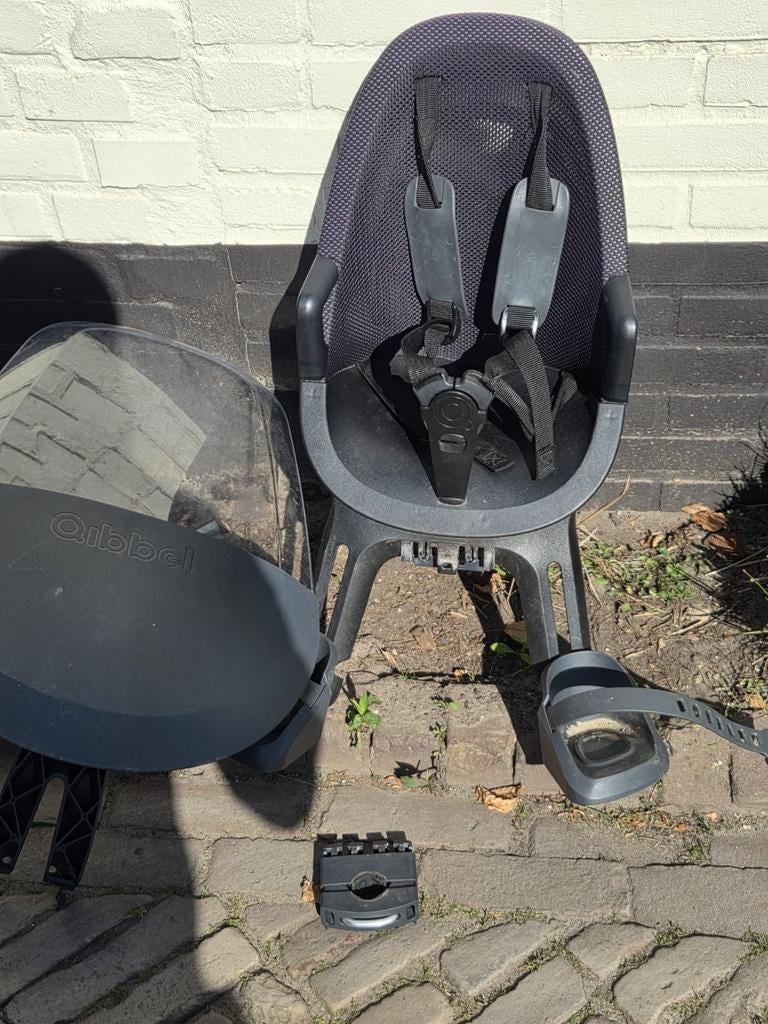 Qibbel fietsstoeltje met scherm / Voorzitje, Ophalen, Achterzitje, Gebruikt, 9 t/m 18 kg