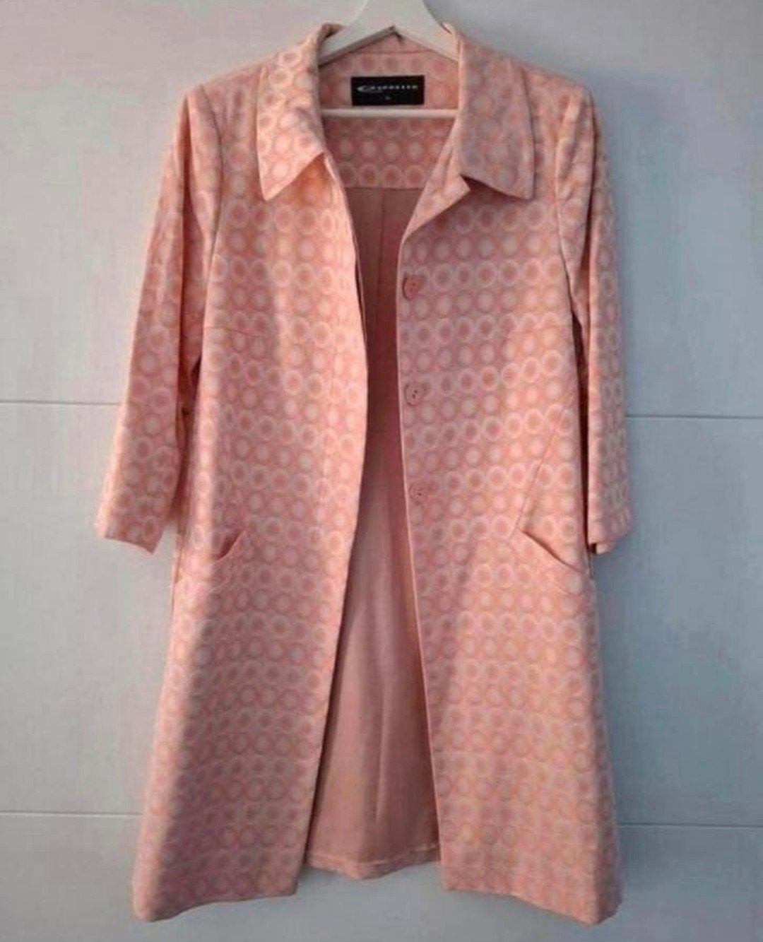 Zalmroze lange jas/ lange blazer Expresso maat 38, Maat 38/40 (M), Expresso, Ophalen of Verzenden, Zo goed als nieuw