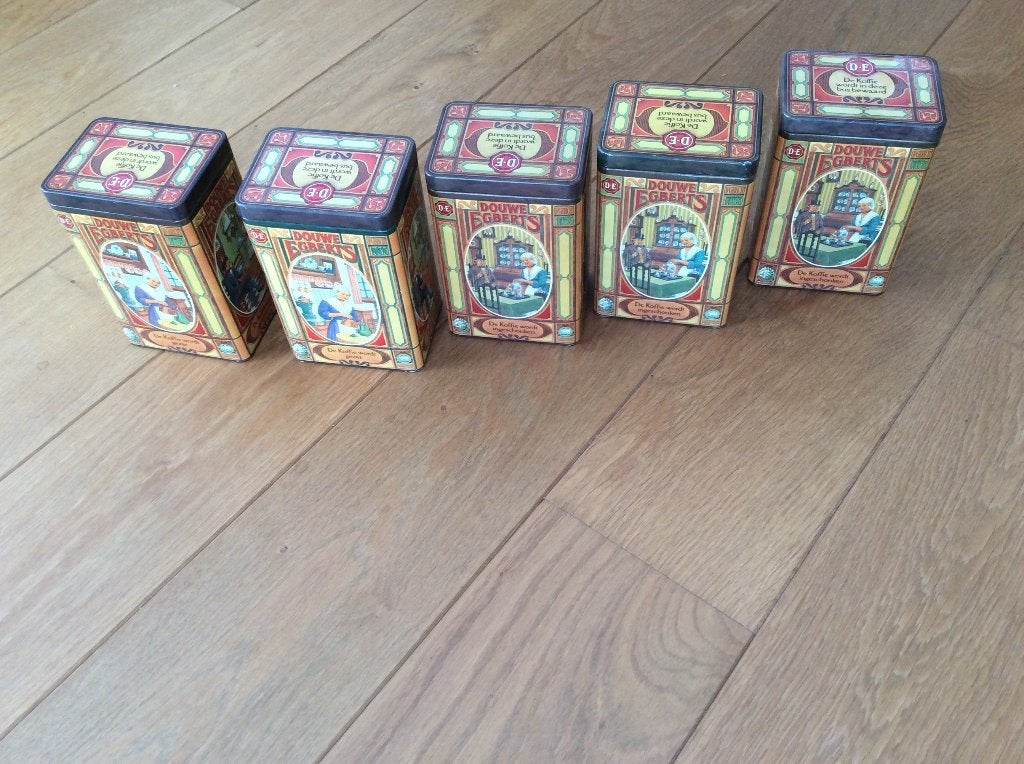 Douwe Egberts 5 koffie blikken, Ophalen of Verzenden, Gebruikt, Koffie, Douwe Egberts