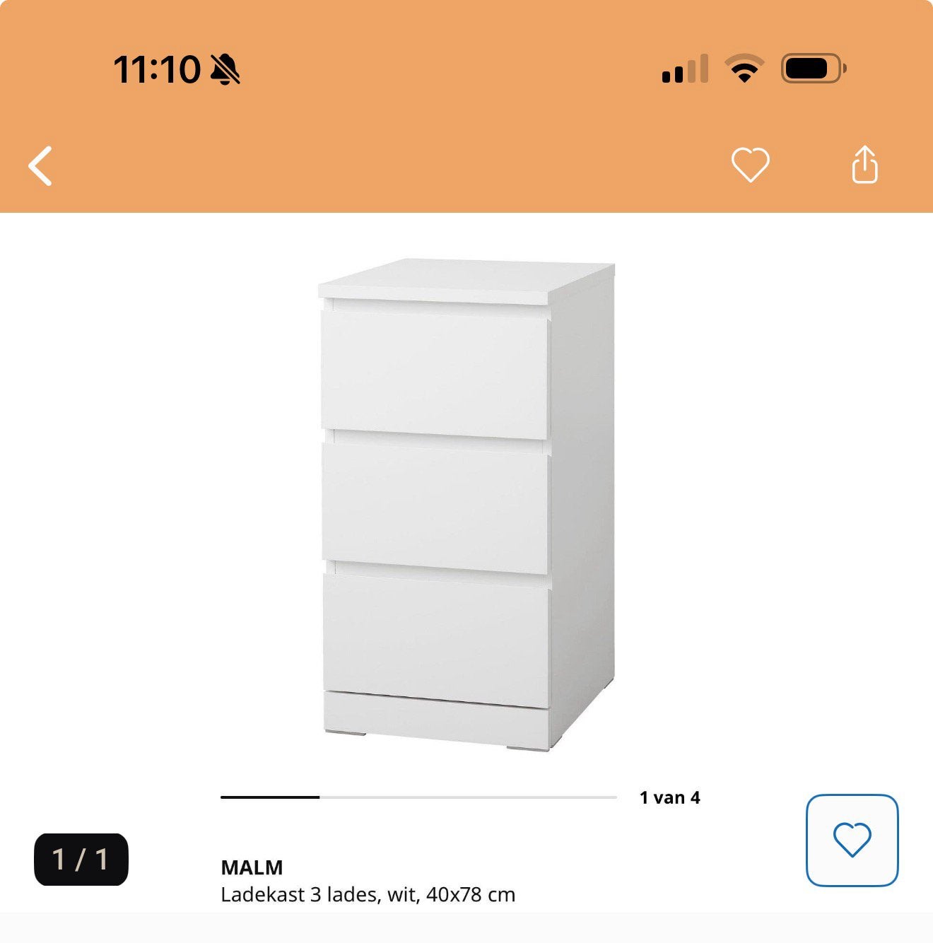Gezocht IKEA Malm 3 ladenkast WIT, Ophalen, Minder dan 50 cm, Zo goed als nieuw, Minder dan 100 cm