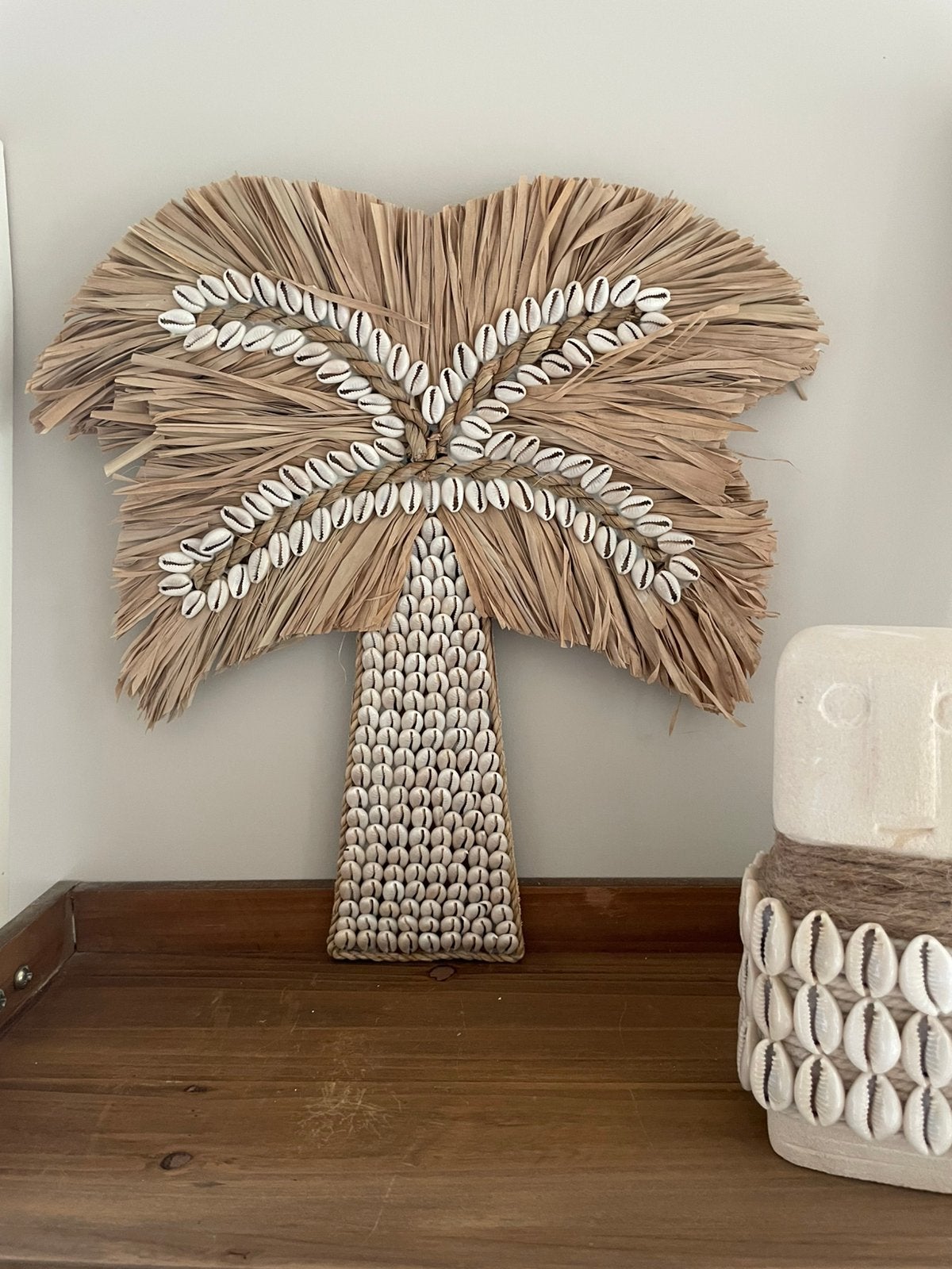 Nieuw schelpen raffia palmboom maat M, Ophalen of Verzenden, Nieuw