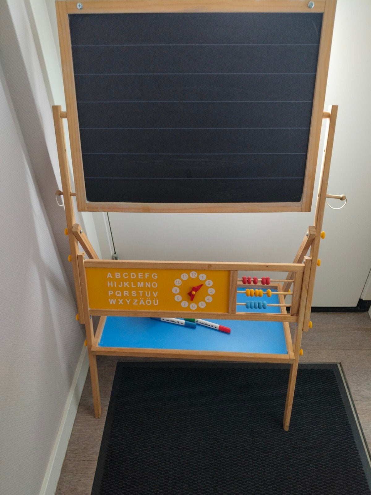 Houten Tekenbord / Schoolbord met Abacus en Alfabet, Ophalen, Gebruikt, Taal en Lezen