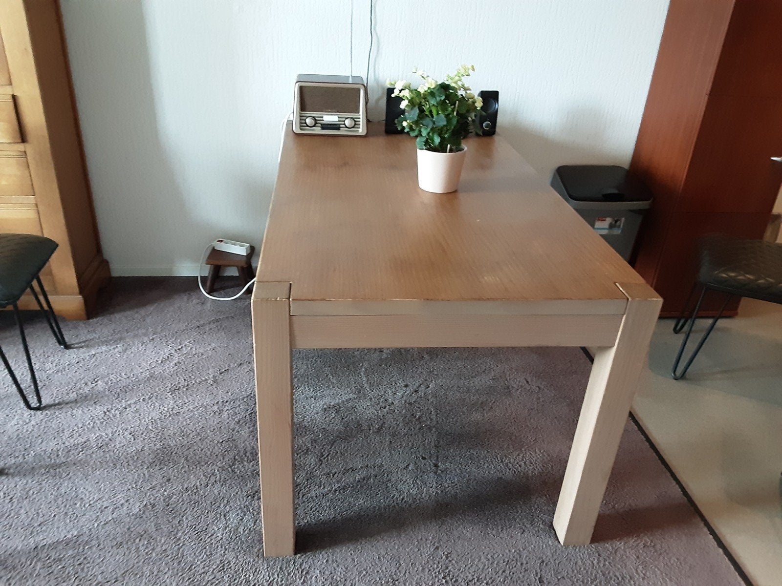 houten eettafel, Ophalen