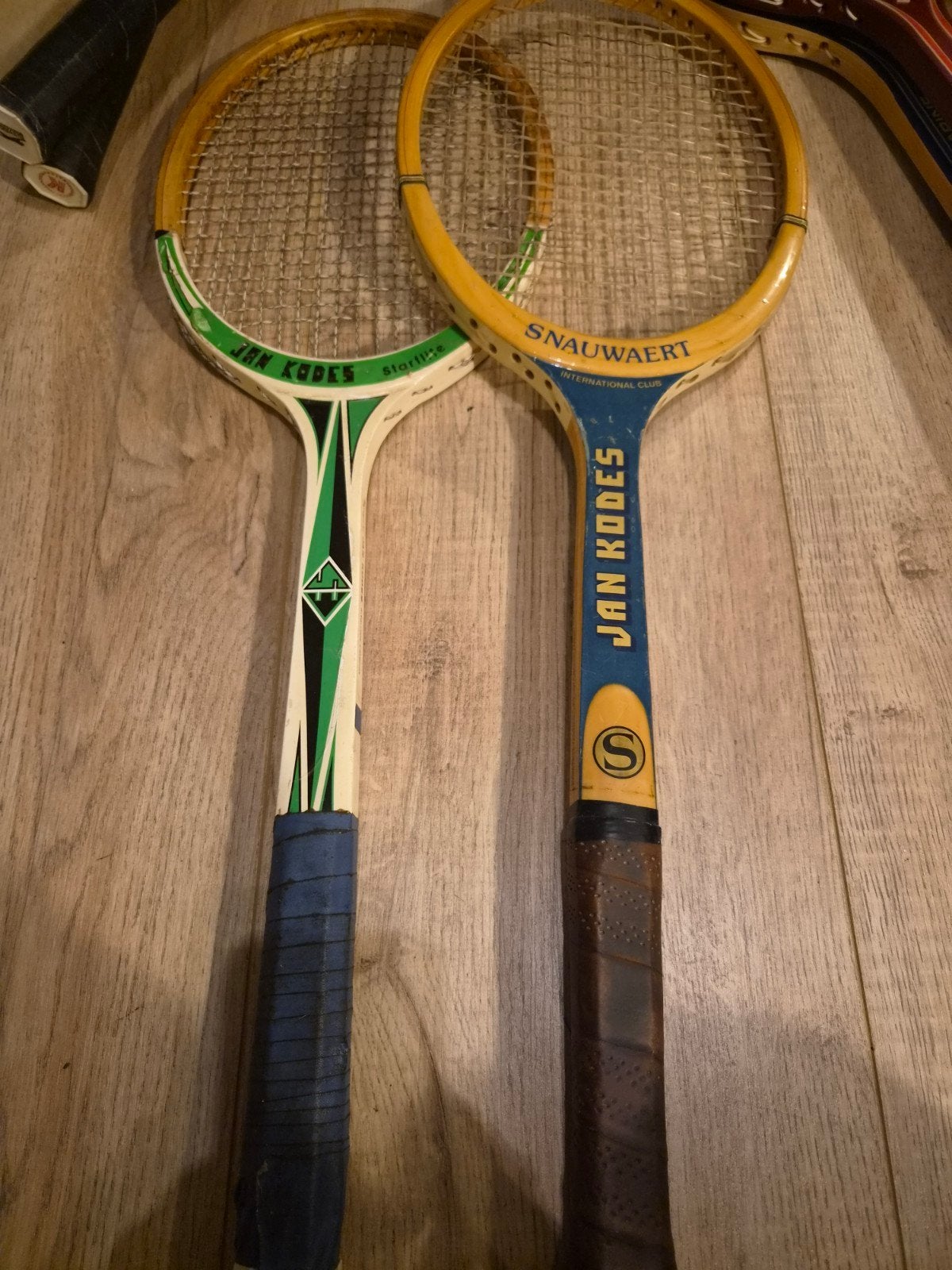 Vintage houten Snauwaert Jan Kodes (2 stuks), Sport en Fitness, Ophalen of Verzenden, Gebruikt, Racket, Overige merken