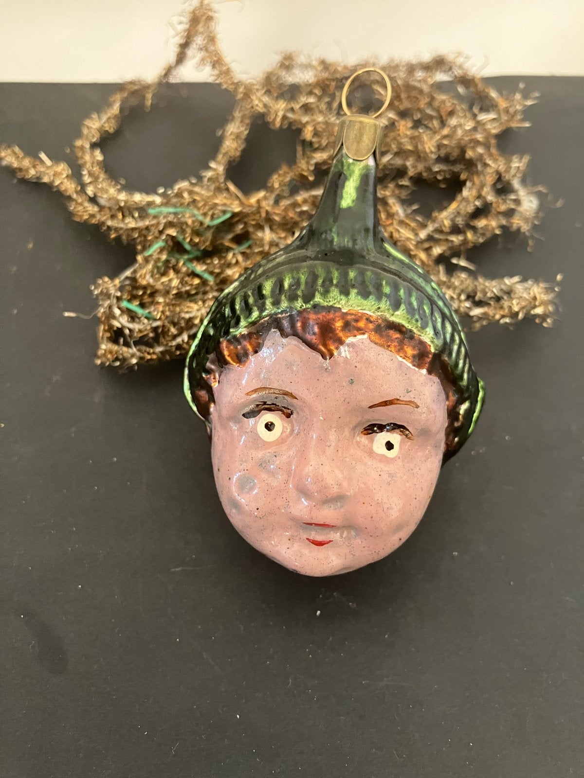 Oud kerstornament kinderhoofd, Ophalen of Verzenden
