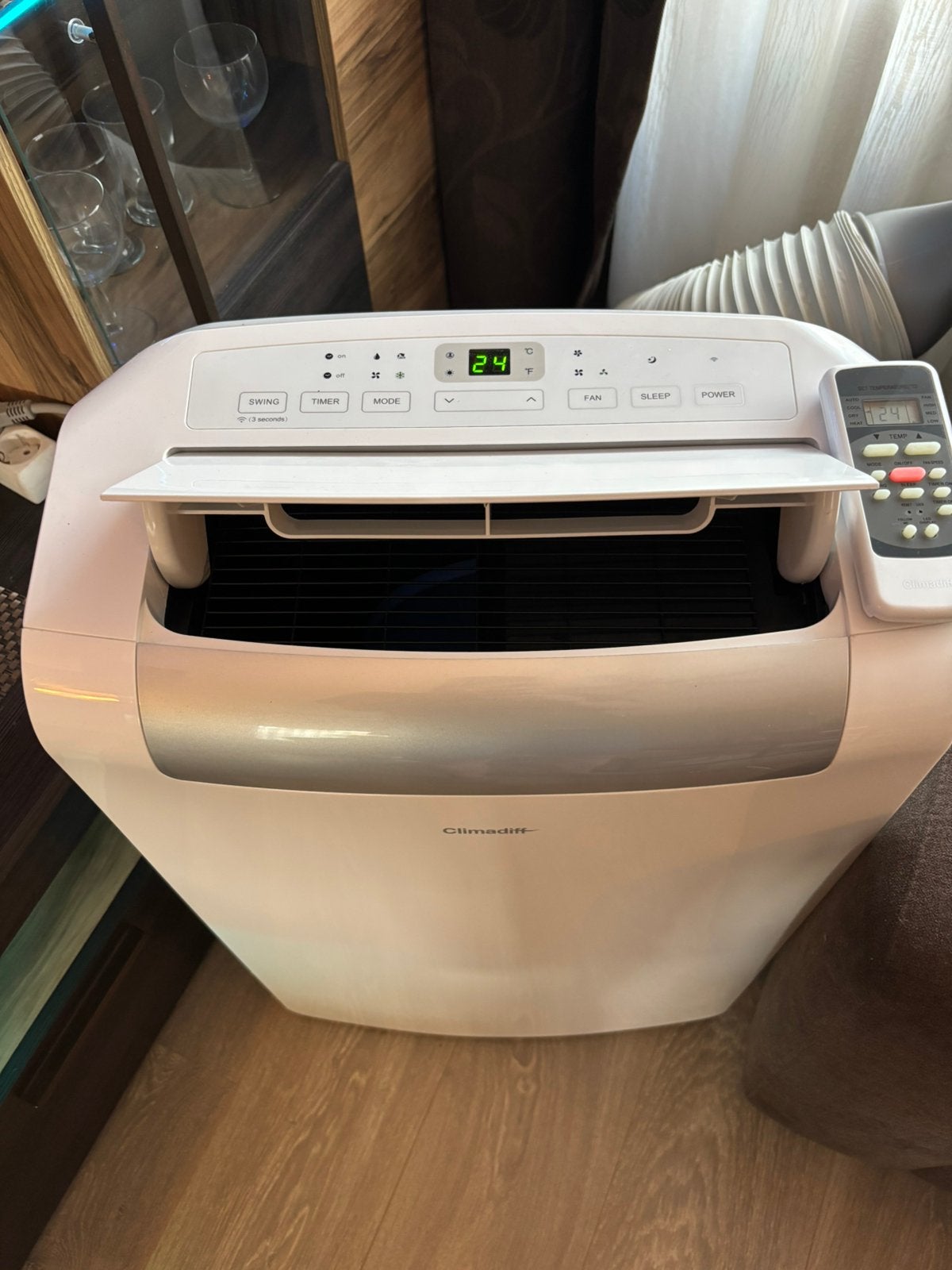 Climadiff airco 12 kr1 plus raamkit 12000 btu, Ophalen, Koelen en Ontvochtigen, Minder dan 60 m³, Timer