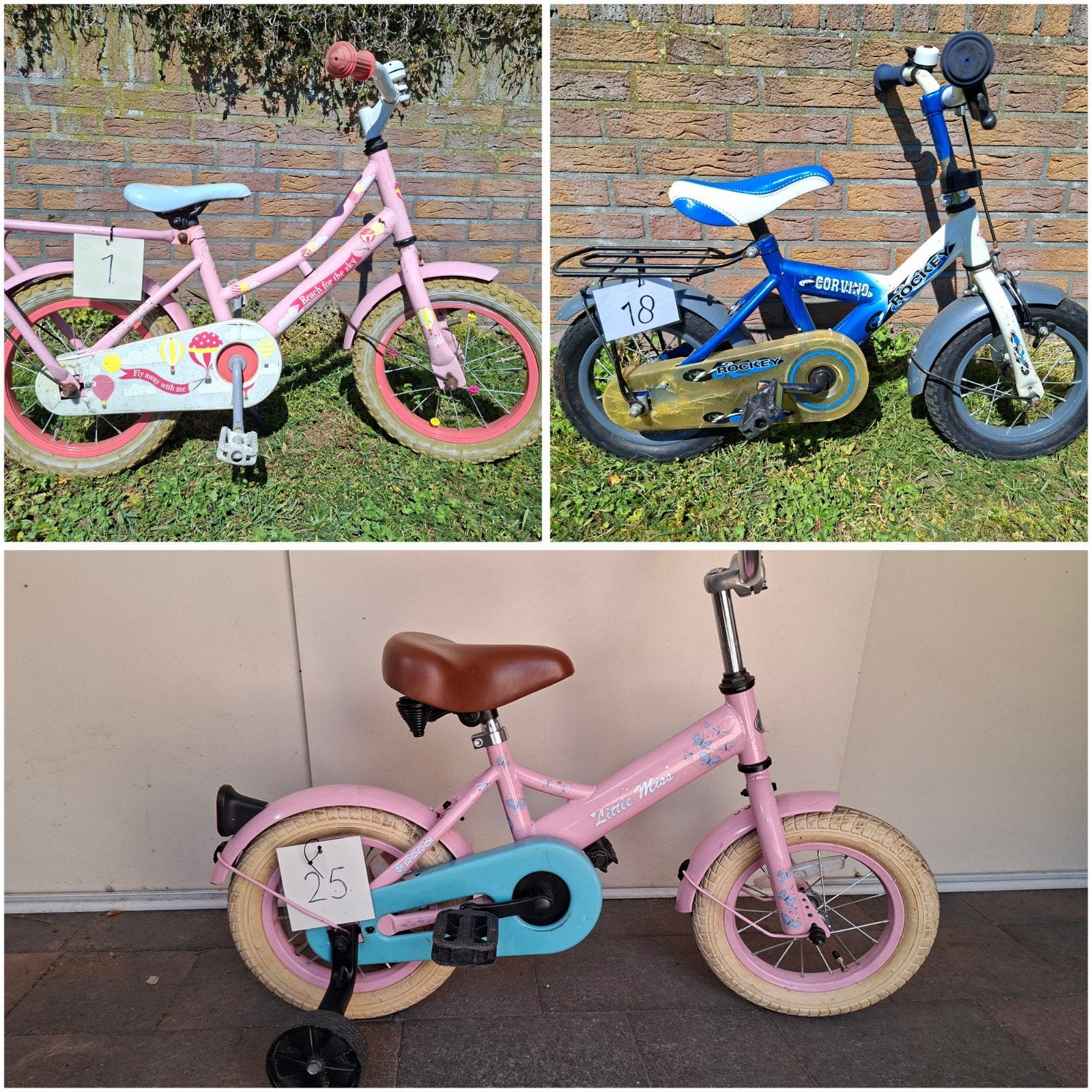 Diverse kinderfietsen 12.5, 14 en 16 inch, Ophalen, 16 tot 20 inch