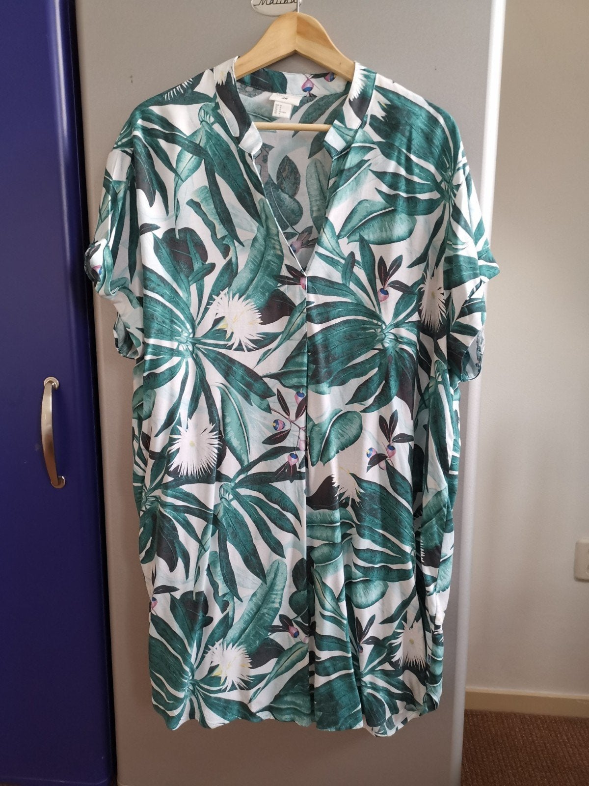 H&M Anna Glover Tuniek met tropische print - Maat 44, Maat 46/48 (XL) of groter, Nieuw, Ophalen of Verzenden, Groen