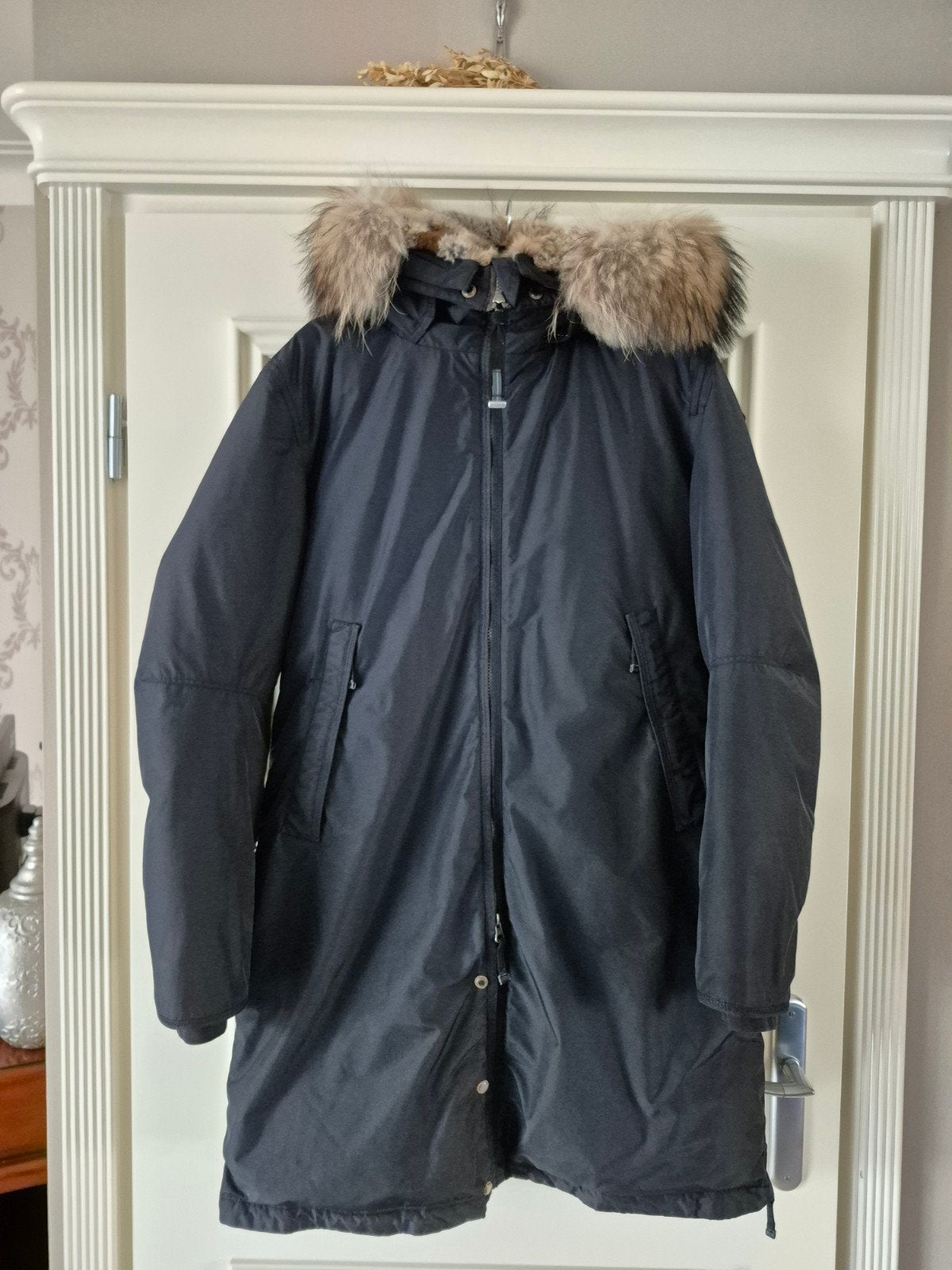 Hele mooie donkerblauwe Parajumper jas mt XL, Blauw, Maat 42/44 (L), Zo goed als nieuw, Parajumpers