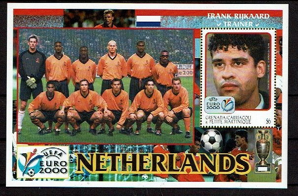 GRENADA 2000 PF BLOK VOETBAL SPORT SOCCER ORANJE, Ophalen of Verzenden, Postfris, Sport