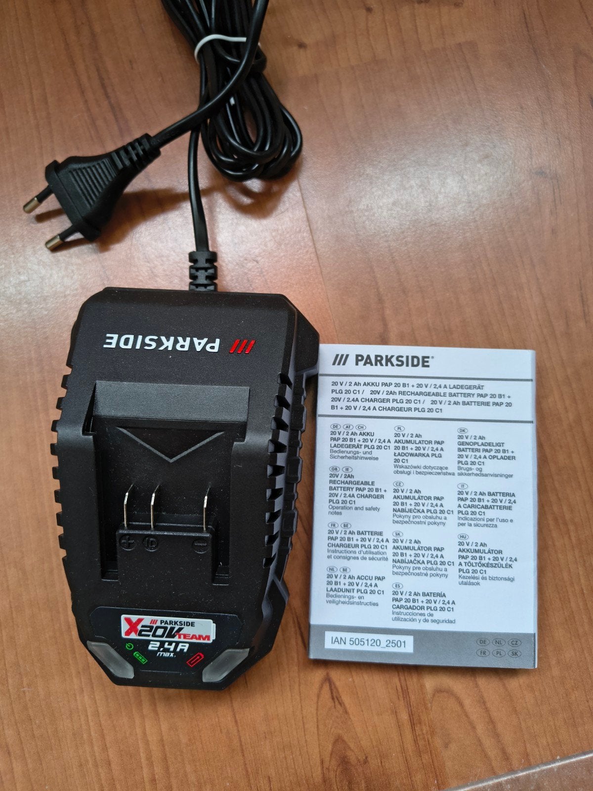 Parkside acculader 20V, Doe-het-zelf en Verbouw, Gereedschap | Machine-onderdelen en Toebehoren, Ophalen of Verzenden, Nieuw