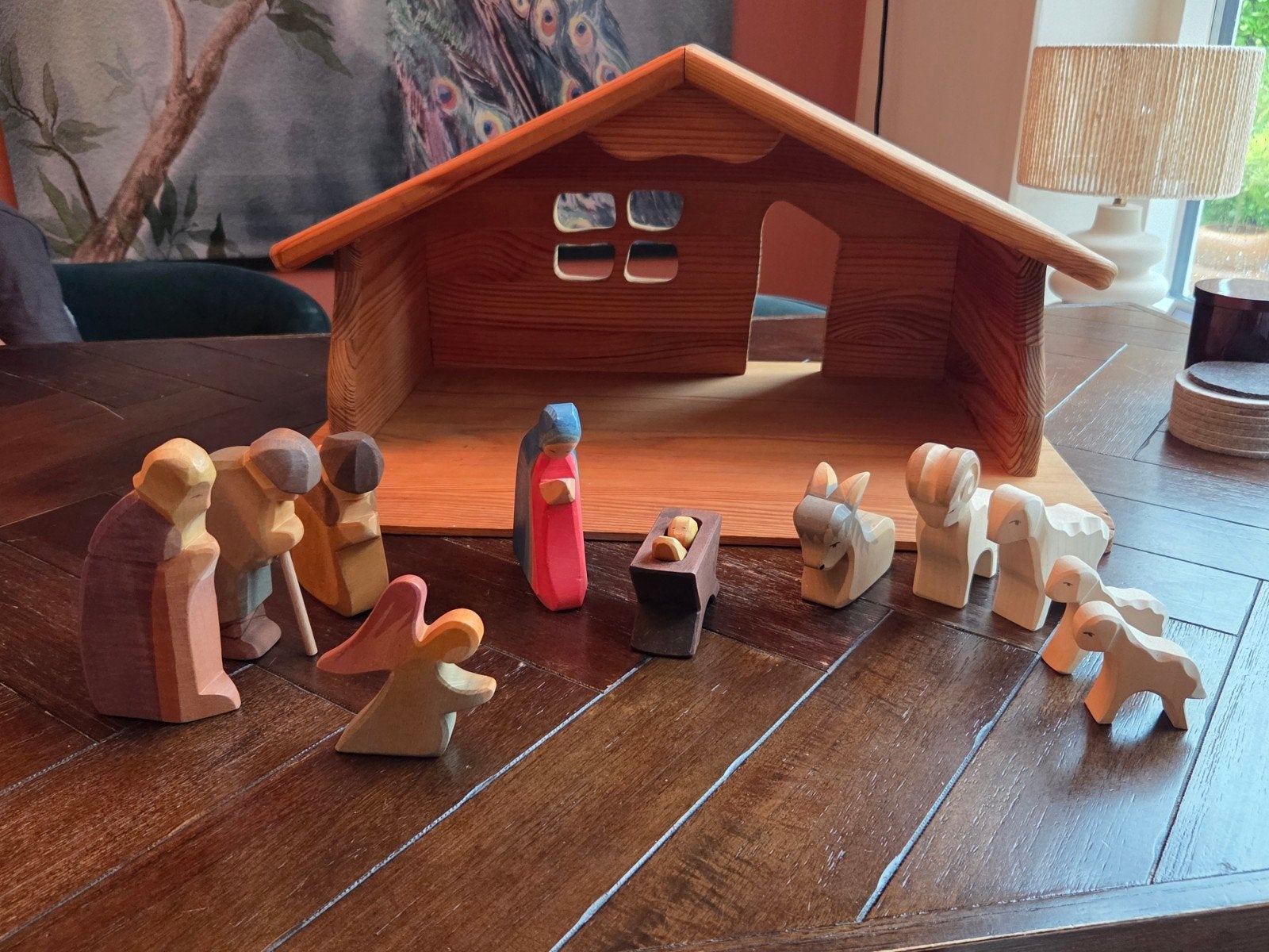 Ostheimer Kerststal met Figuren-Handgemaakt Houten Speelgoe, Ophalen of Verzenden, Gebruikt, Overige typen