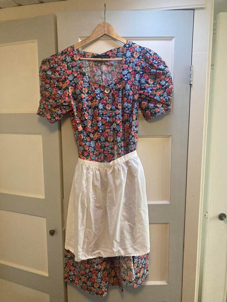 Dirndl jurk berwin & wolff met schort maat 44, Ophalen, Blauw, Maat 42/44 (L), Zo goed als nieuw