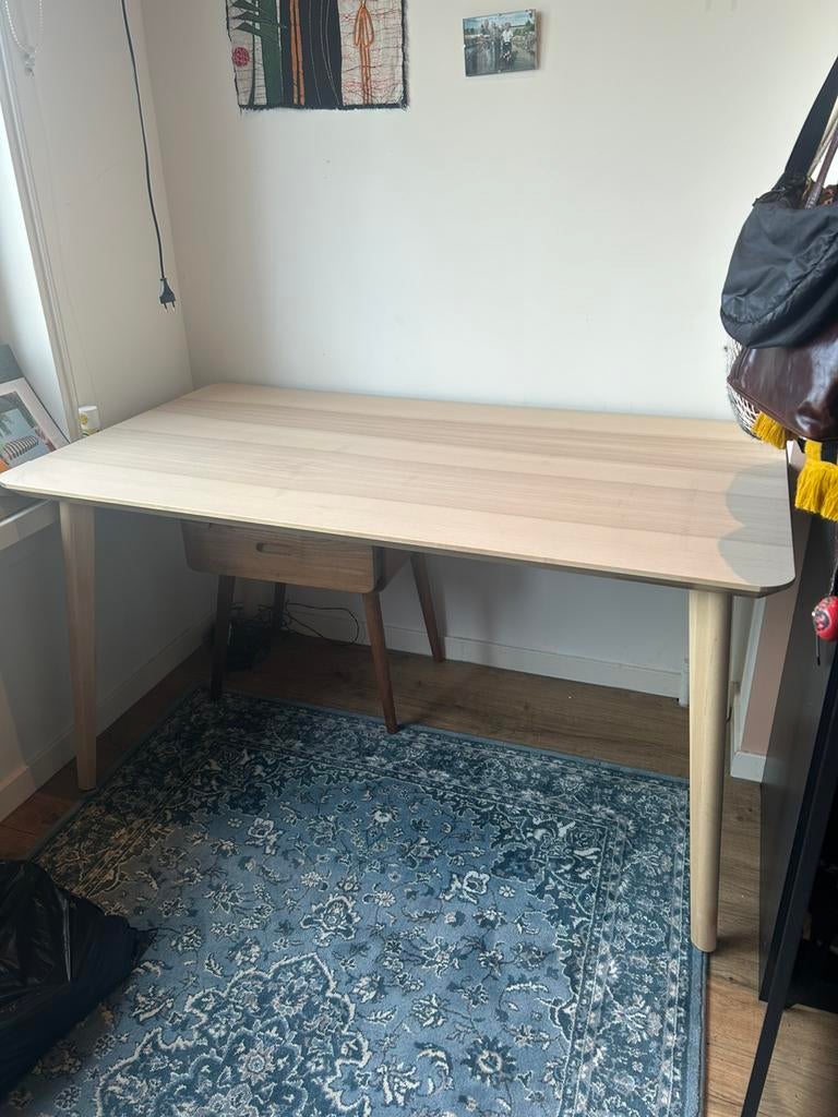Ikea LISABO eettafel / bureau, Huis en Inrichting, Bureaus, Ophalen, Scandinavisch, Hout, Zo goed als nieuw