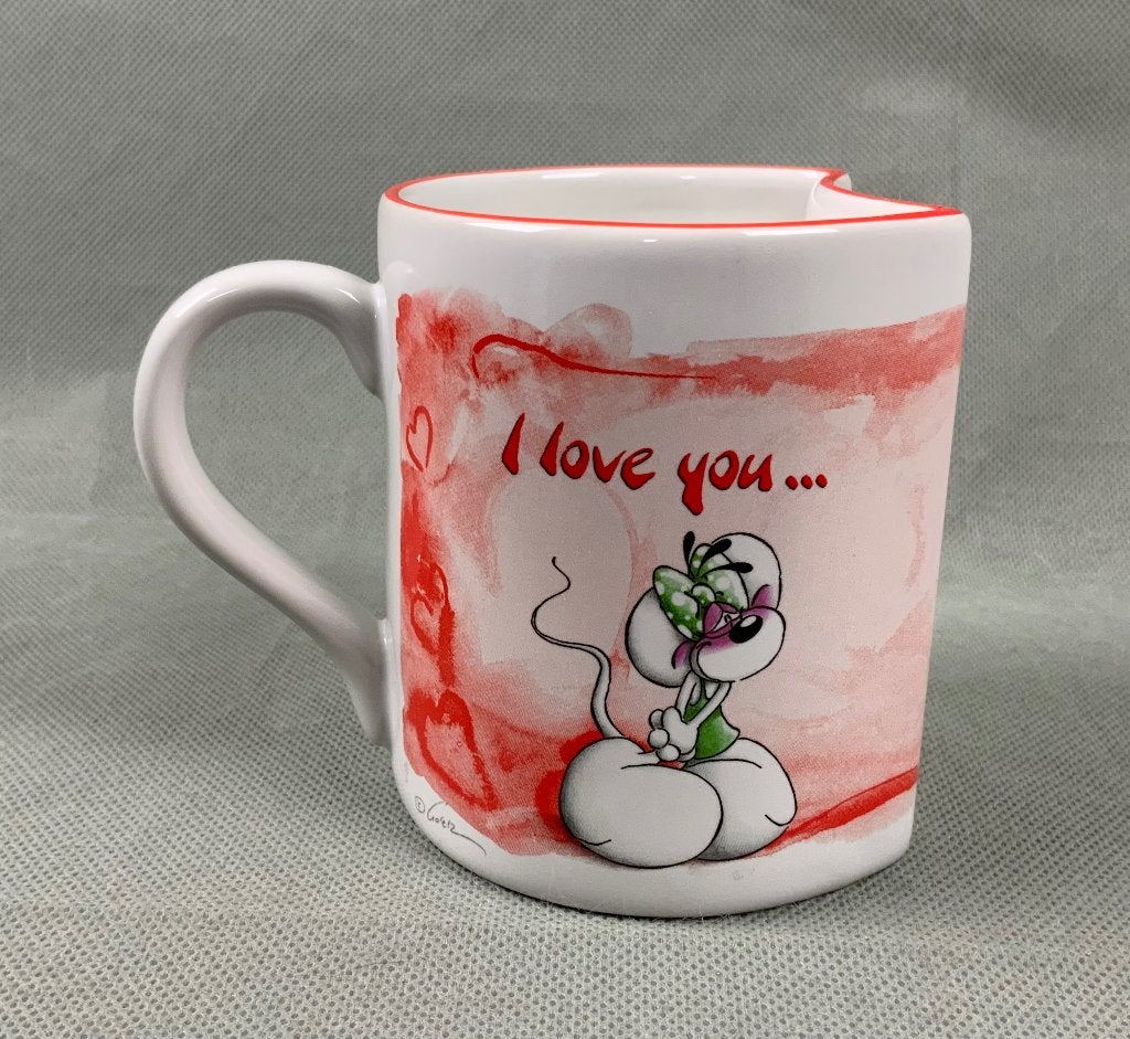 kleine Diddl I Love You… This Much! beker rood, Verzamelen, Diddl, Ophalen of Verzenden, Diddl, Zo goed als nieuw, Servies