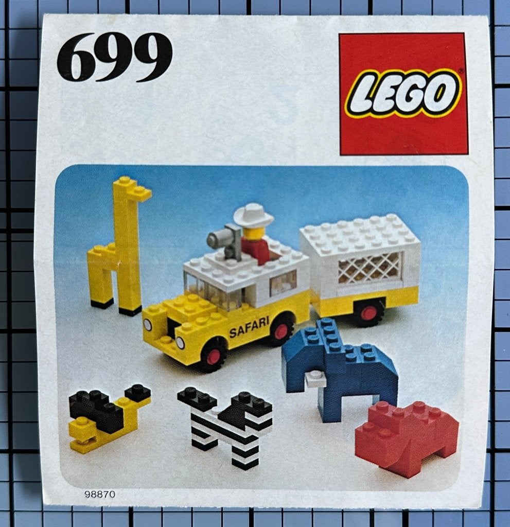Vintage Lego set 699 Safari uit 1977 met bouwinstructie, Gebruikt, Overige thema's, Lego, Ophalen of Verzenden