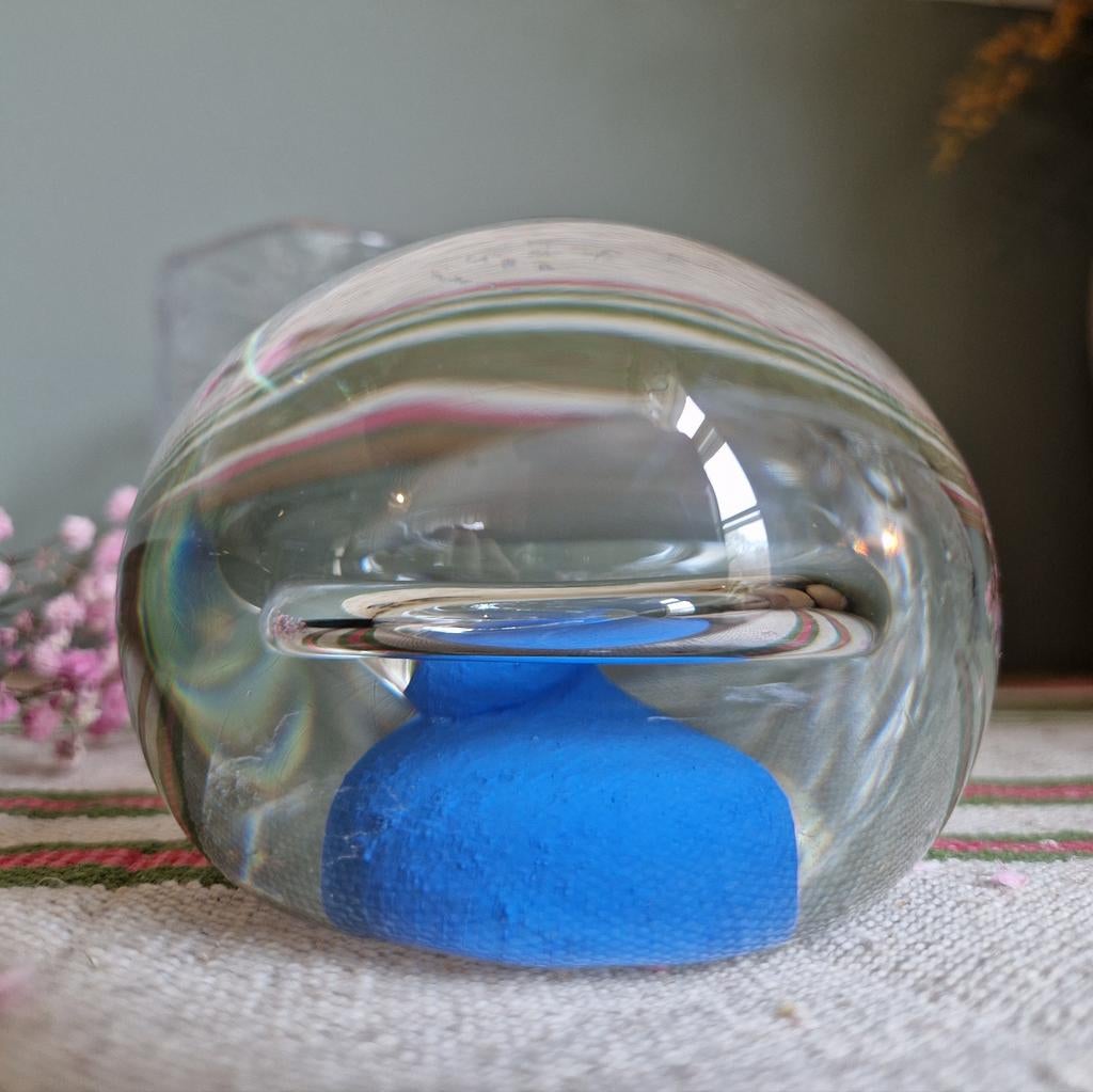 Presse-papier Blauw Zweeds Design Staffan Gellerstedt '85, Ophalen of Verzenden