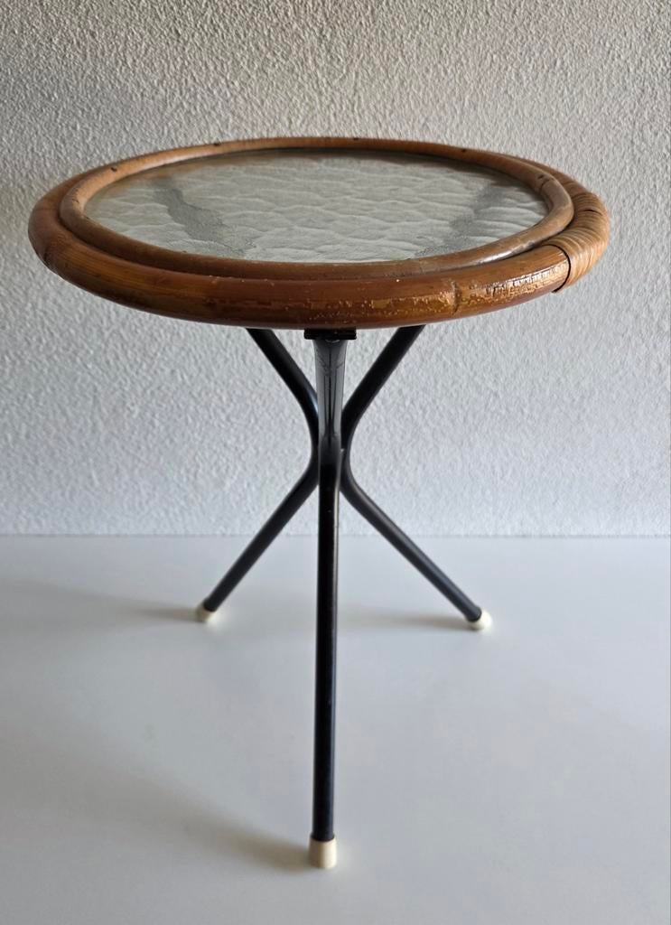 Rohe Noordwolde bijzettafel rotan jaren 50-60, Antiek en Kunst, Ophalen of Verzenden