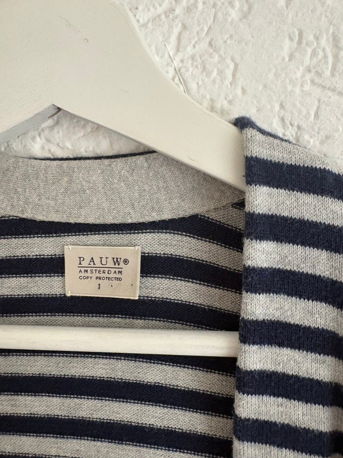 PAUW vest blauw grijs streep maat 1 36, Kleding | Dames, Truien en Vesten, Ophalen of Verzenden, Gedragen, Maat 36 (S), Blauw