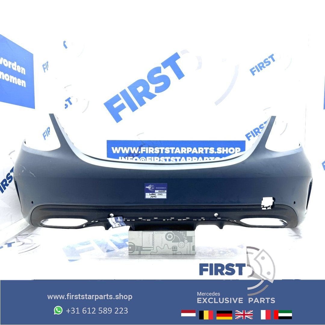 W205 BUMPER AMG ACHTERBUMPER COMPLEET ORIGINEEL Mercedes C K, Gebruikt, -, Ophalen of Verzenden, Achter