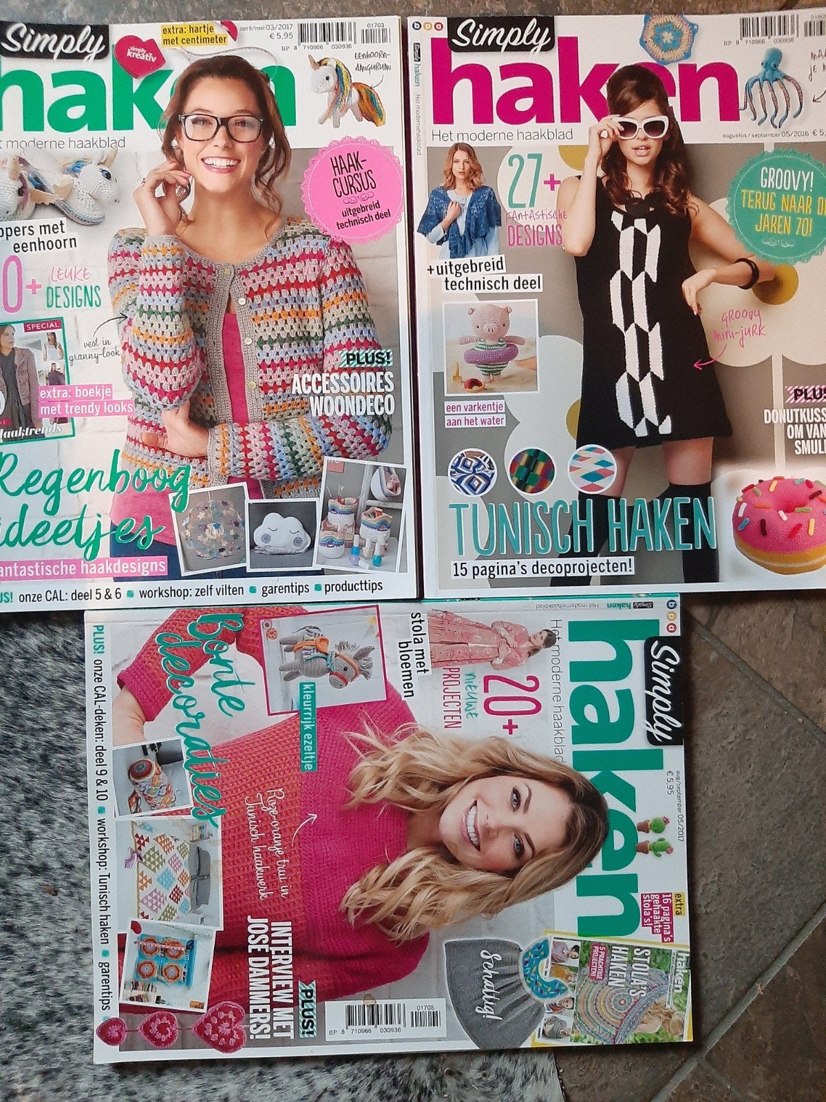 3x Simply Haken tijdschriften - diverse edities, Hobby en Vrije tijd, Ophalen of Verzenden, Gebruikt, Haken, Patroon of Boek