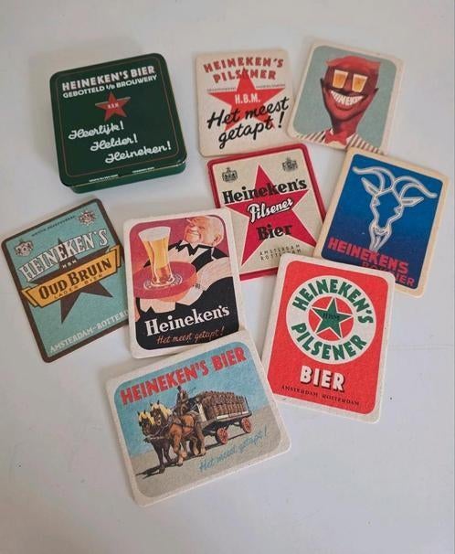 Heineken bierviltjes (vintage), Verzamelen, Biermerken, Zo goed als nieuw, Viltje(s), Heineken, Ophalen of Verzenden