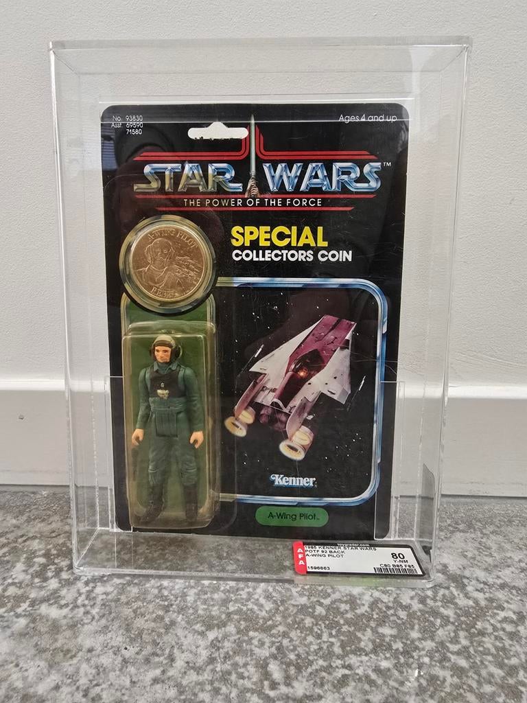 Star wars vintage A Wing Pilot MOC 92 back AFA 80 Y-NM, Ophalen of Verzenden, Zo goed als nieuw, Actiefiguurtje