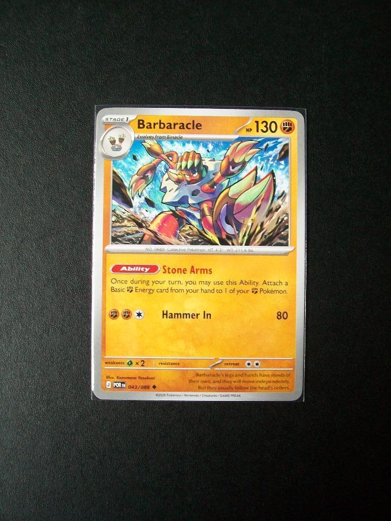 9926. Nieuwe Pokemon Kaart BARBARACLE HP 130 (043/088), Verzenden, Nieuw, Losse kaart