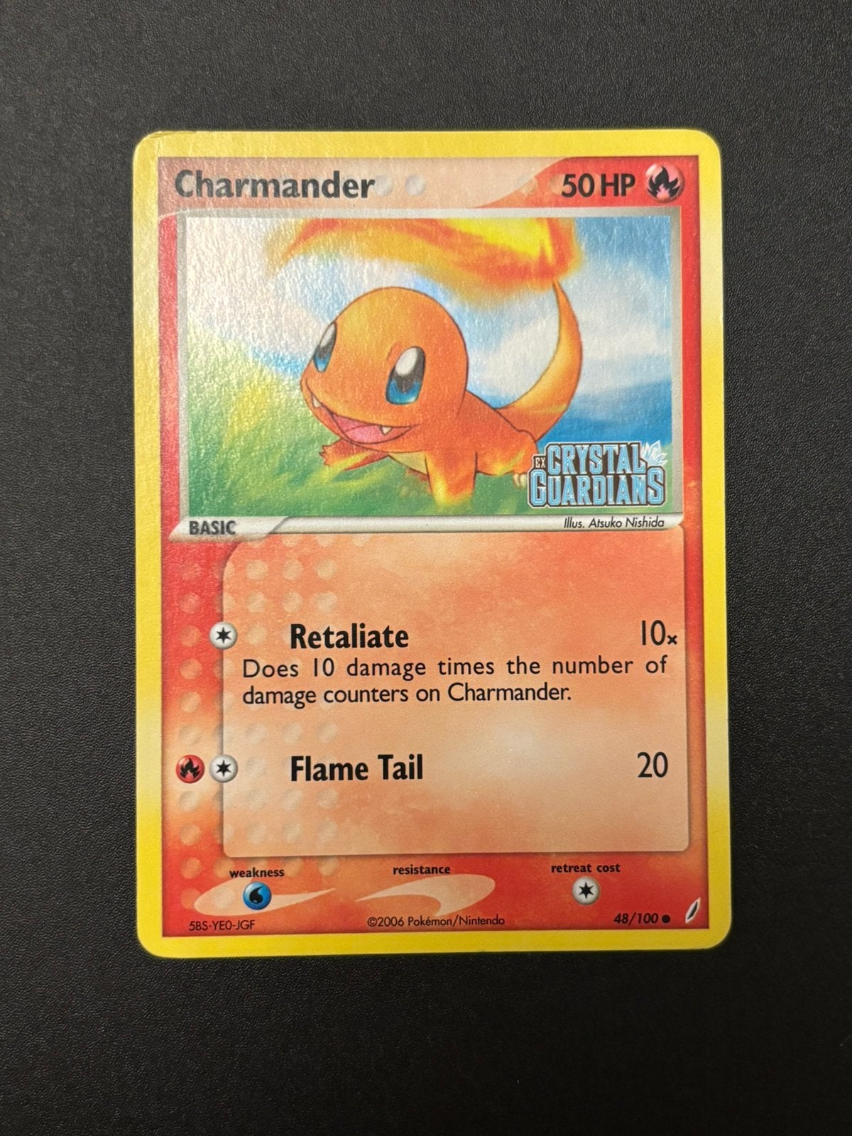 Charmander EX crystal guardians stamped holo Pokemon kaart, Ophalen of Verzenden, Losse kaart, Foil