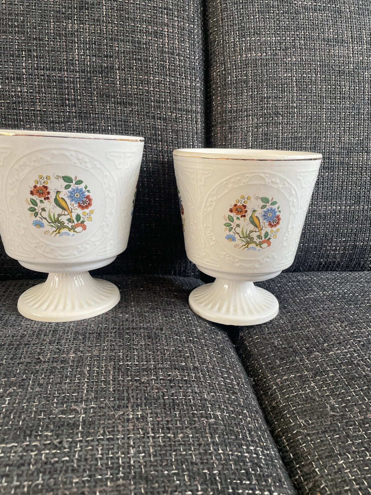 Set van 2 Franklin Porcelain bloempotten, Ophalen of Verzenden