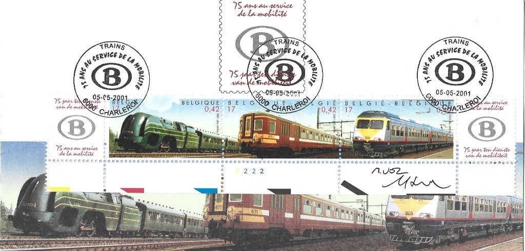 Belgie, Postzegels en Munten, Verzenden, Gestempeld, Gestempeld, Treinen