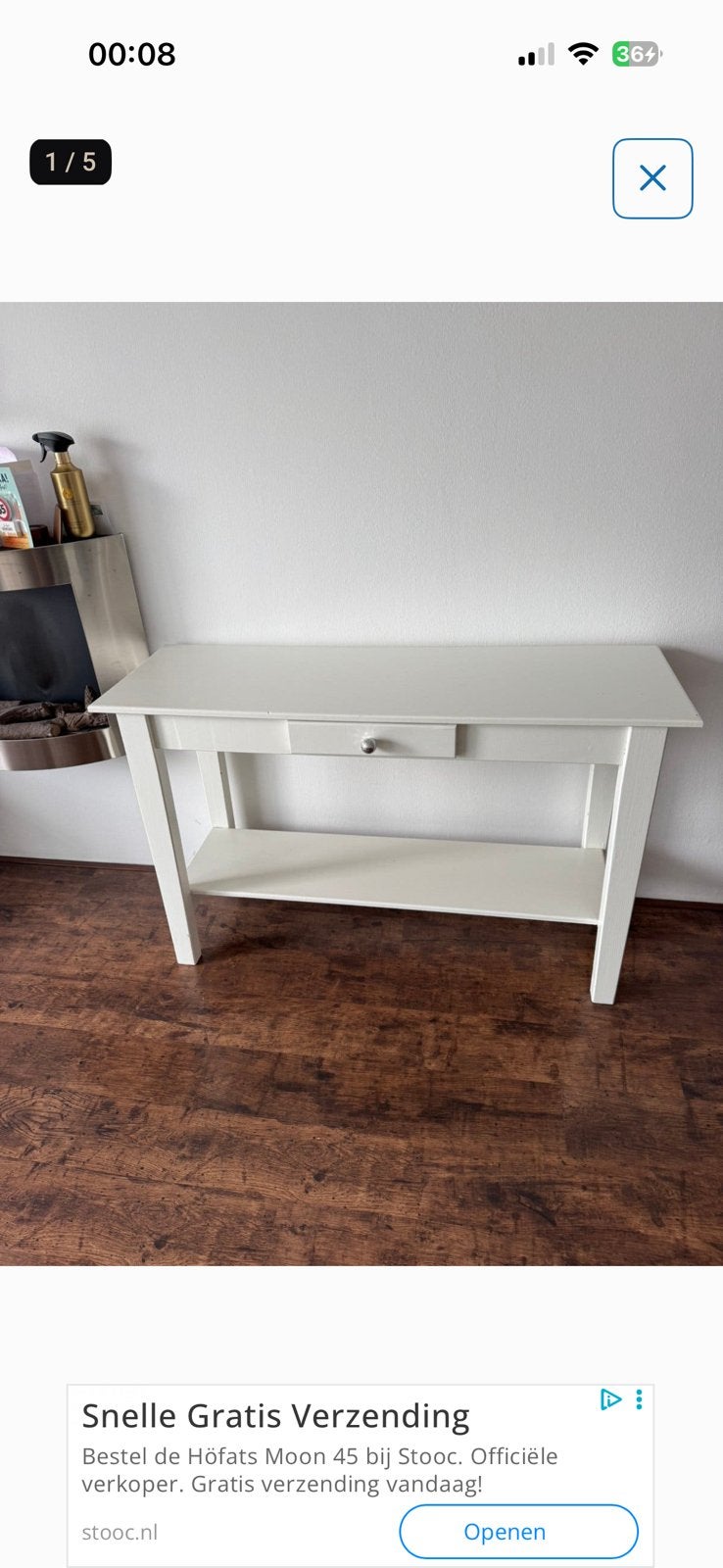 Sidetable, Ophalen, 100 tot 150 cm, Zo goed als nieuw, 25 tot 50 cm