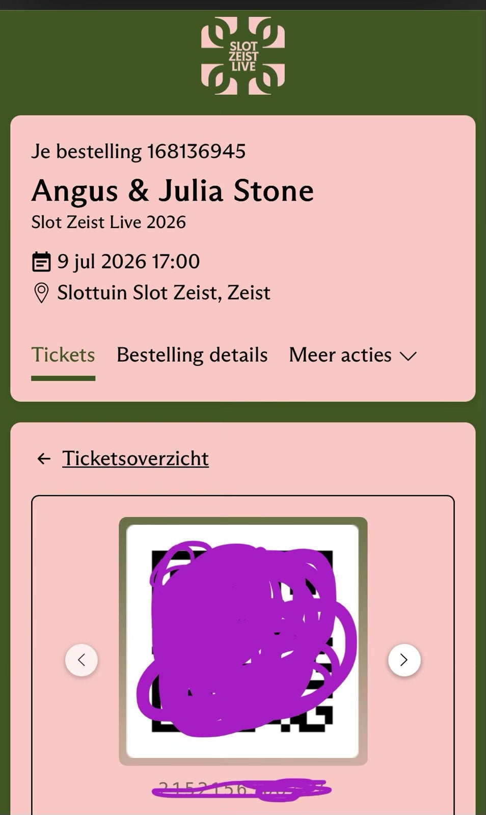 4 tickets Angus & julia stone Slot zeist, Twee personen, Juli