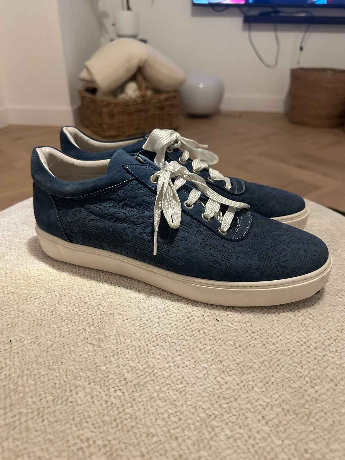 Annalina Heren Schoenen Maat 43 - Blauw met Patroon, Ophalen of Verzenden, Zo goed als nieuw, Blauw