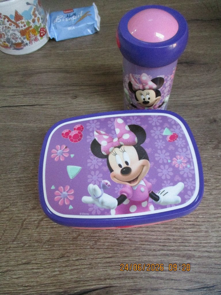 Mepal broodbak + drinkbeker Minny Mousse, Ophalen of Verzenden