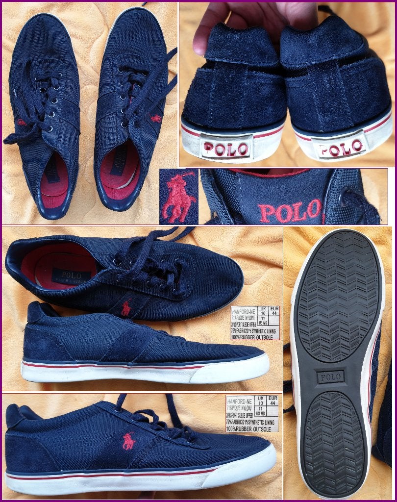 RALPH LAUREN  donkerblauwe gympen maat 44, Blauw, Ophalen of Verzenden, Zo goed als nieuw, Overige typen