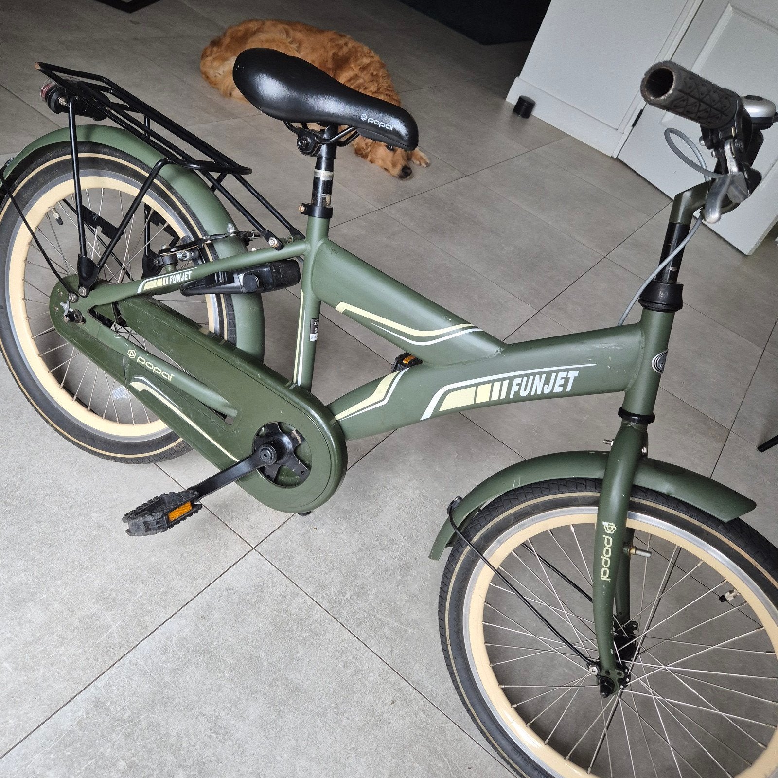 Popal Funjet Kinderfiets - 20 inch - Groen, Ophalen, Zo goed als nieuw, Popal, Terugtraprem
