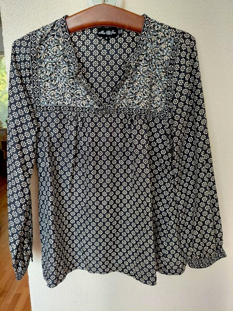 Miss June Zijden Blouse - Maat 2, Maat 38/40 (M), Zwart, Miss June, Ophalen of Verzenden