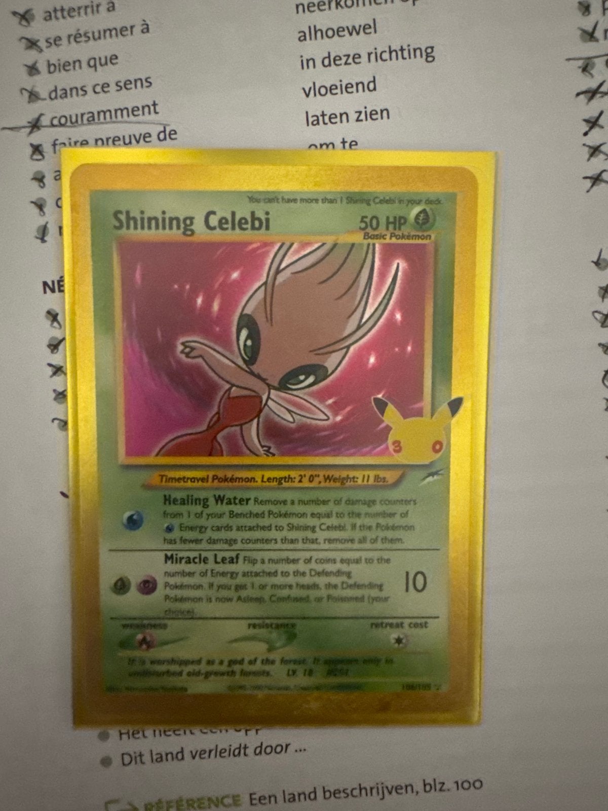 Shining Celebi Pokémon Kaart - Celebrations Set, Hobby en Vrije tijd, Ophalen of Verzenden, Zo goed als nieuw, Losse kaart, Foil