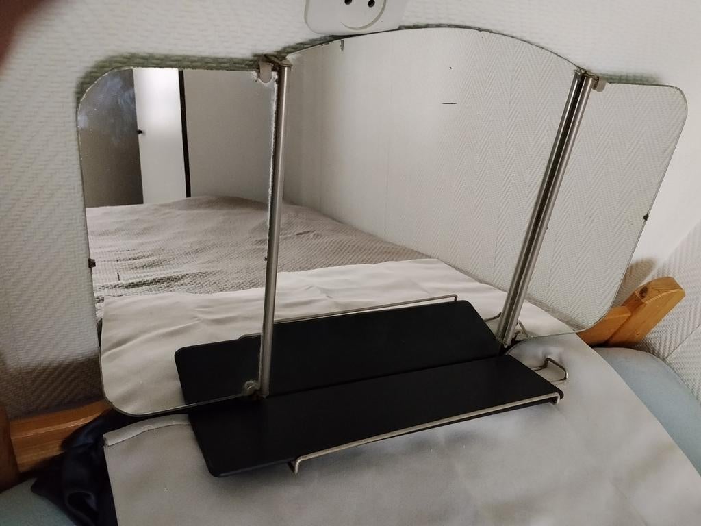 Drieluik spiegel., Ophalen of Verzenden, Overige vormen, 50 tot 100 cm, Minder dan 100 cm