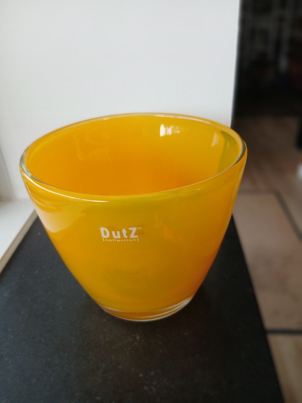 Dutz Collection Glazen Vaas - Oranje/Geel - 13 cm Hoog, Ophalen, Oranje, Geschikt voor droogbloemen, Glas