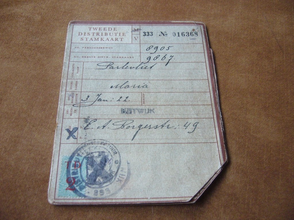 TWEEDE DISTRIBUTIE STAMKAART NO 016368  - 3 JAN 1922 KATWIJK, Verzamelen, Verzenden, Overige soorten, Nederland, Overige typen